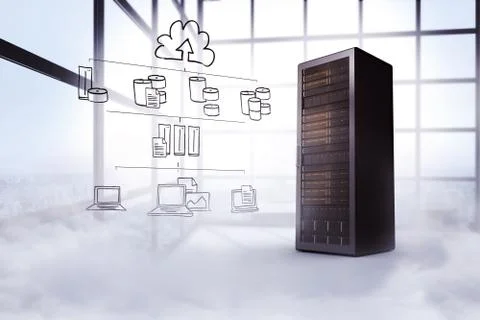 Composite image of cloud computing doodle Stock Illustration