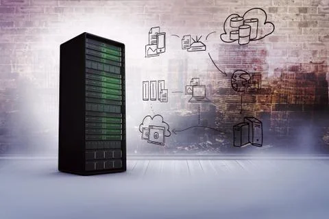 Composite image of cloud computing doodle 스톡 일러스트