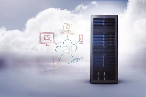 Composite image of cloud computing doodle Stock Illustration