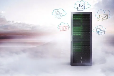 Composite image of cloud computing doodle Stock Illustration
