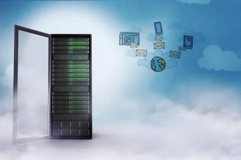 Composite image of cloud computing doodle Stock Illustration