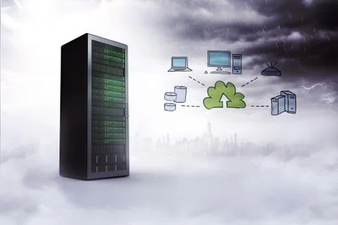 Composite image of cloud computing doodle Illustrazione stock