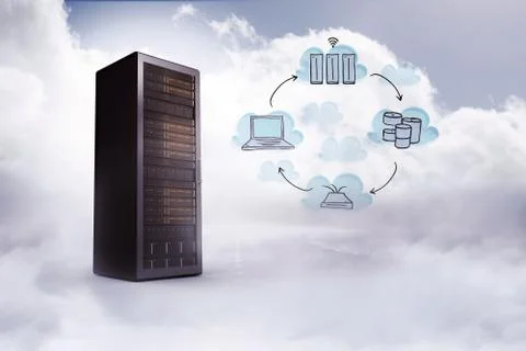 Composite image of cloud computing doodle Stock Illustration