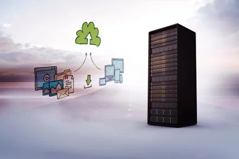 Composite image of cloud computing doodle Stock Illustration
