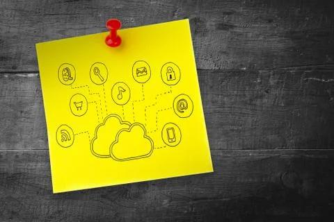 Composite image of cloud computing doodle Stock Illustration