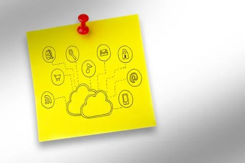 Composite image of cloud computing doodle Stock Illustration