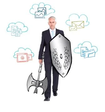 Composite image of cloud computing doodle Illustrazione stock