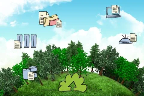 Composite image of cloud computing doodle Stock Illustration