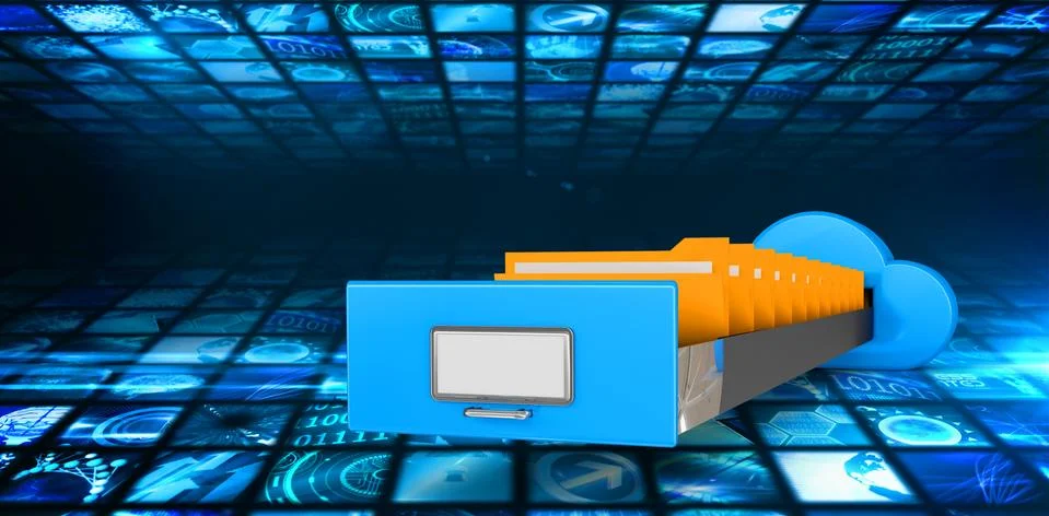 Composite image of cloud computing drawer 스톡 일러스트