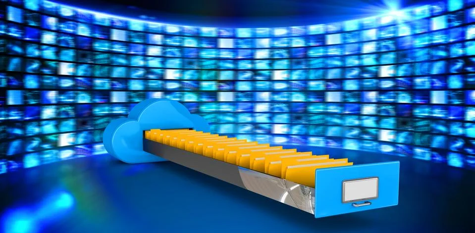 Composite image of cloud computing drawer 스톡 일러스트