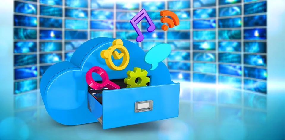 Composite image of cloud computing drawer Stock Illustration