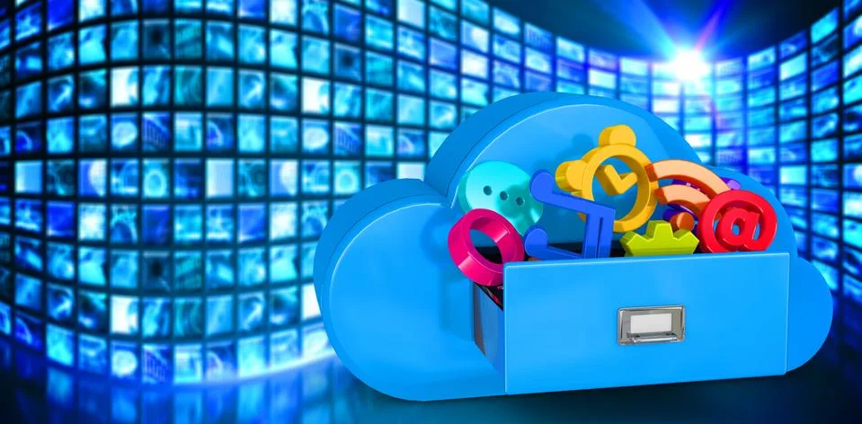 Composite image of cloud computing drawer Stock Illustration