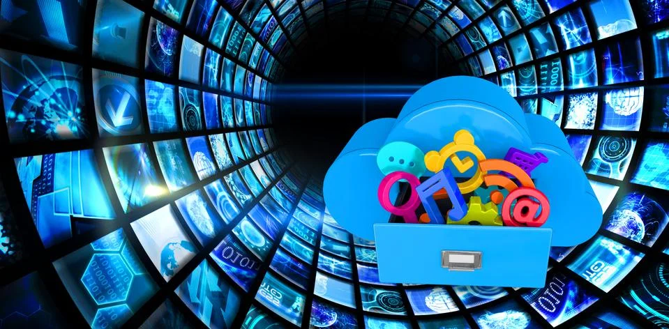 Composite image of cloud computing drawer イラスト素材