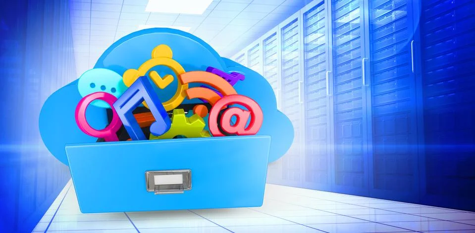 Composite image of cloud computing drawer Illustrazione stock