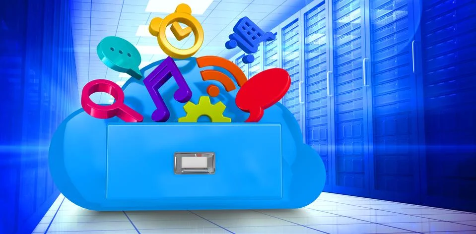 Composite image of cloud computing drawer Stock Illustration