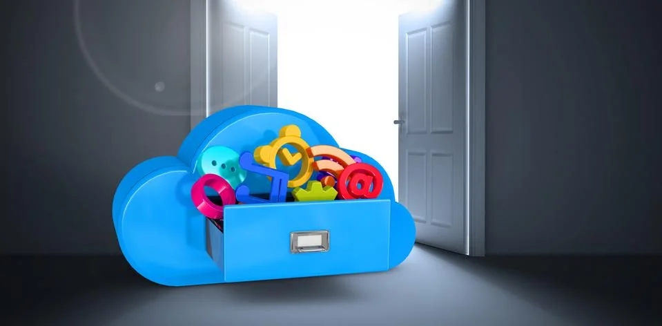 Composite image of cloud computing drawer 스톡 일러스트