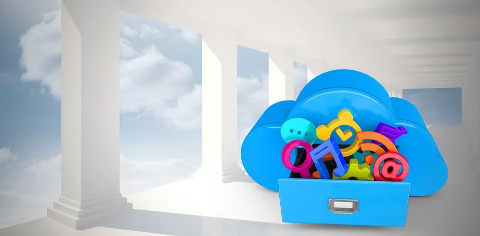 Composite image of cloud computing drawer Stock Illustration