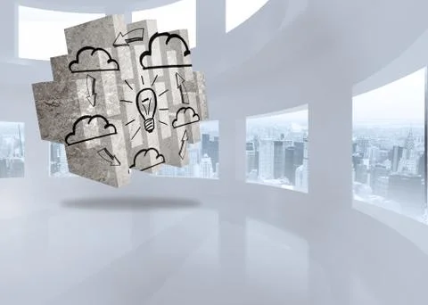 Composite image of cloud computing idea on abstract screen Stock Illustration