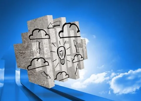 Composite image of cloud computing idea on abstract screen Stock Illustration