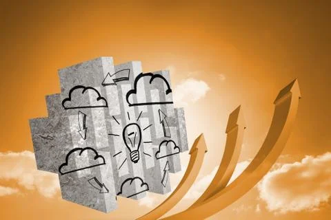 Composite image of cloud computing idea on abstract screen Stock Illustration