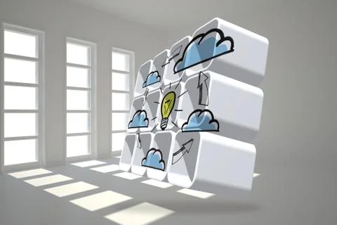Composite image of cloud computing idea cycle on abstract screen Stock Illustration