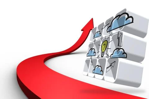 Composite image of cloud computing idea cycle on abstract screen Stock Illustration