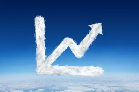 Composite image of cloud graph Stock Illustration