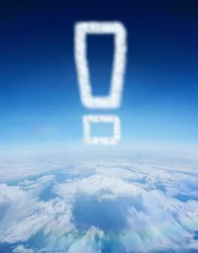 Composite image of cloud in shape of exclamation mark Stock Illustration