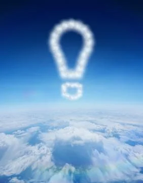Composite image of cloud in shape of exclamation mark Stock Illustration