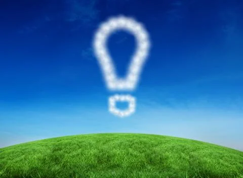 Composite image of cloud in shape of exclamation mark Stock Illustration