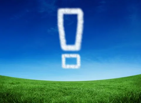 Composite image of cloud in shape of exclamation mark Stock Illustration