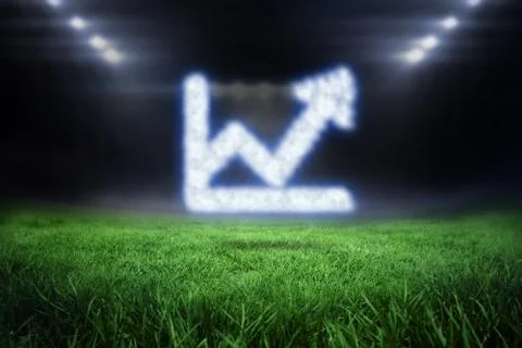 Composite image of cloud in shape of graph with arrow Stock Illustration