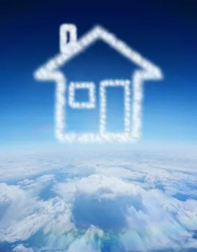 Composite image of cloud in shape of house Stock Illustration