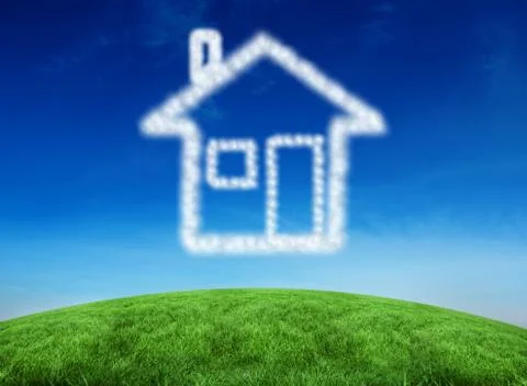 Composite image of cloud in shape of house Stock Illustration