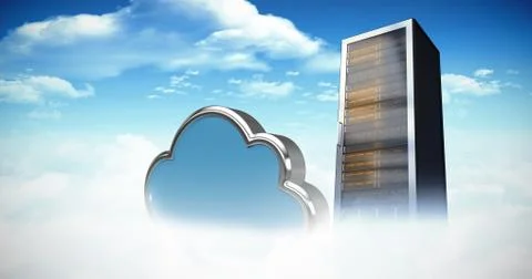 Composite image of cloud shape over white background 3d Illustrazione stock