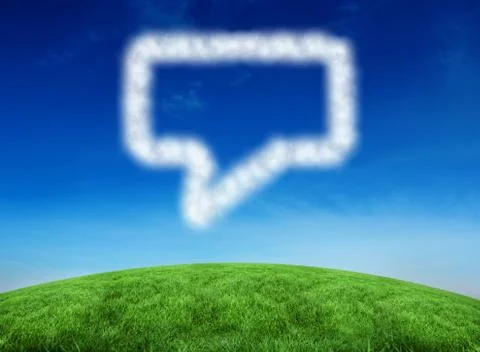 Composite image of cloud in shape of speech bubble Illustrazione stock