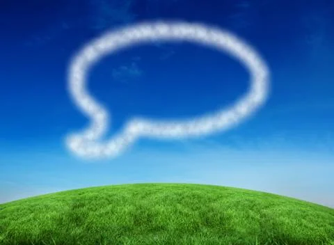 Composite image of cloud in shape of speech bubble Stock Illustration