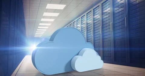 Composite image of cloud shapes against white background 3d Stock Illustration