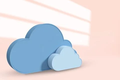 Composite image of cloud shapes against white background  3d イラスト素材