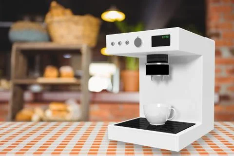 Composite image of coffee maker machine in white 3d Stock Illustration