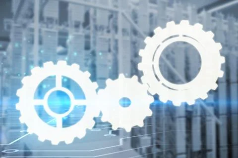 Composite image of cogs and wheels 3d Stock Illustration