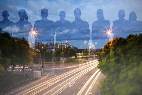 Composite image of colleagues on white background Stock Photos