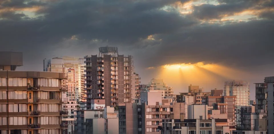 Composite image of colored sky with clouds Foto stock