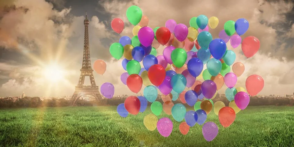 Composite image of colourful balloons イラスト素材