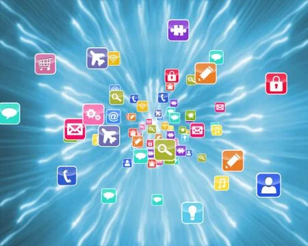 Composite image of colourful computer applications Stock Illustration