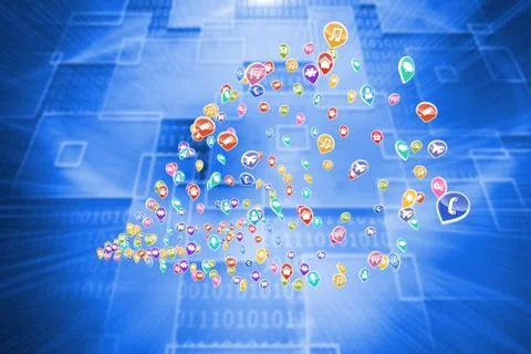 Composite image of colourful computer applications 스톡 일러스트