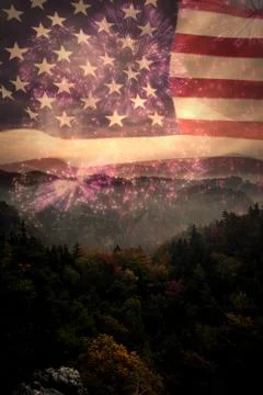 Composite image of colourful fireworks exploding on black background Illustrazione stock