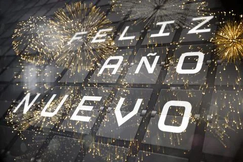 Composite image of colourful fireworks exploding on black background イラスト素材