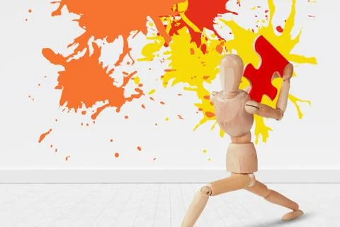 Composite image of colourful paint splashes Stock Illustration