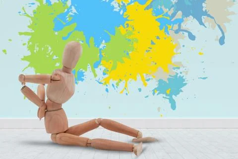 Composite image of colourful paint splashes Stock Illustration